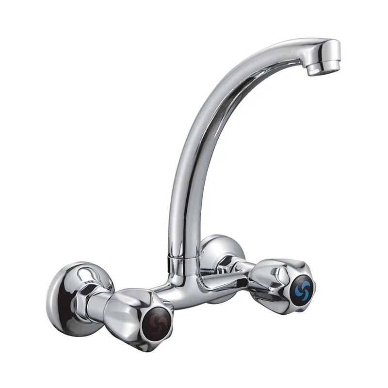 Wall-Mounted Double Handle Kitchen Faucet